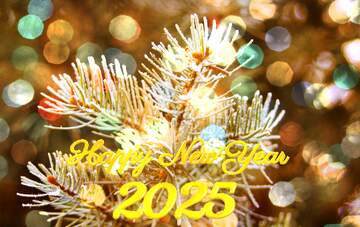 FX №178962 Frosty spruce branch  Happy New Year 2024 Card Background