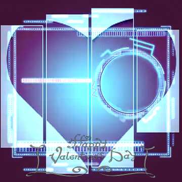 FX №178240  Futuristic Love heart background for Happy Valentines Day