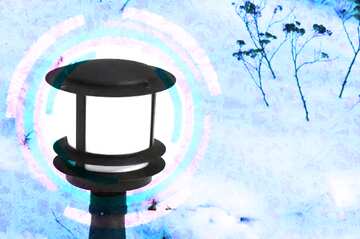 FX №178806 Garden lamp in the snow Frozen Infographics circle frame