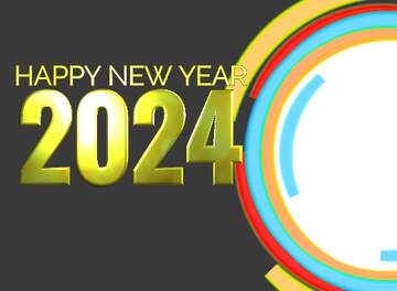 FX №178608 Infographics circle frame Happy New Year 2024