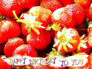 FX №178043 strawberries Happy Birthday Card