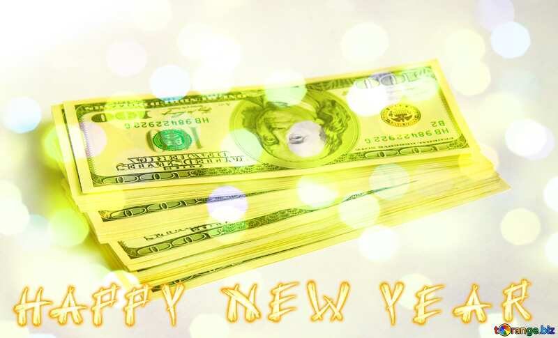Dollars Happy New Year Card Background №1473