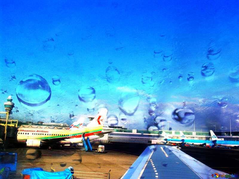Rain airplane in the airport №362