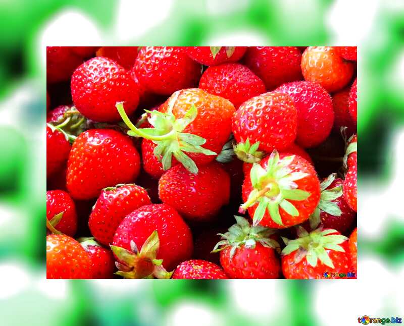 strawberries Frame Food  Cooking Background №22391