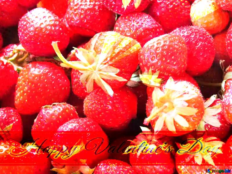  Strawberries Greeting Card Happy Valentine`s Day №22391