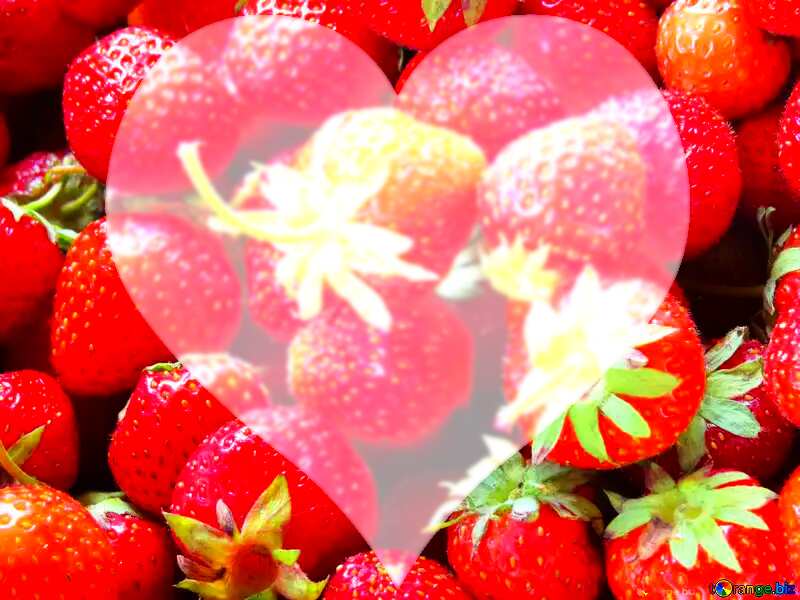 strawberries Love Heart Background №22391