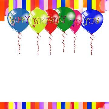 FX №179644  Colorful lines frame Happy Birthday Card