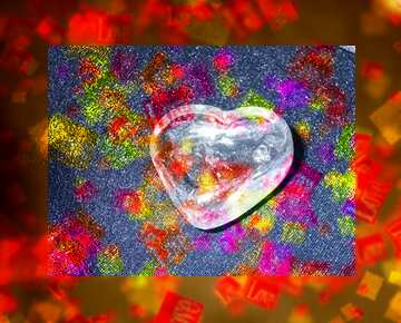 FX №179896 Crystal heart  love card