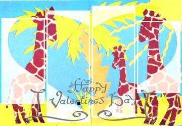 FX №179749 Giraffe Greeting Card  Happy Valentines Day