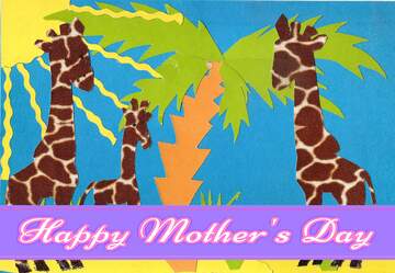 FX №179744 Giraffe Greeting Card  Lettering Happy Mothers Day