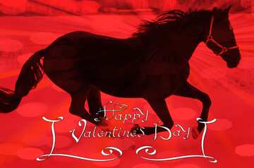 FX №179032 Happy Valentines Day with Horse red card