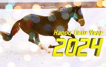 FX №179023 Horse  Creative Card Happy New Year 2024