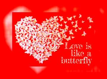 FX №179755  Love is like a butterfly. Red cart Background/