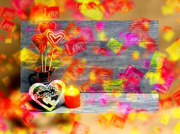 FX №179874  Love Valentines card with candles