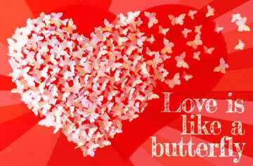 FX №179766 Retro Card Background  Love is like a butterfly.