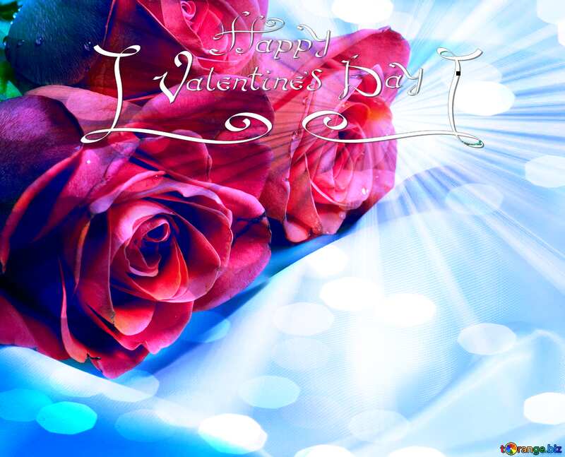  Bouquet  Roses   Happy Valentines Day Card Background №7244