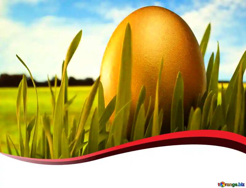 Easter card  Gold  egg Template №8112