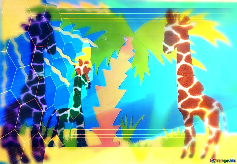 Giraffe digital background №18671