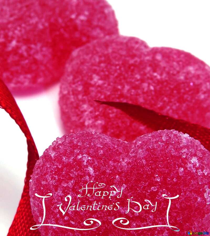  Greeting card for Valentine with Sweet Heart Candy №18578