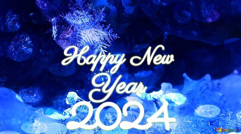Happy New Year 2024 card with snowflake №16989