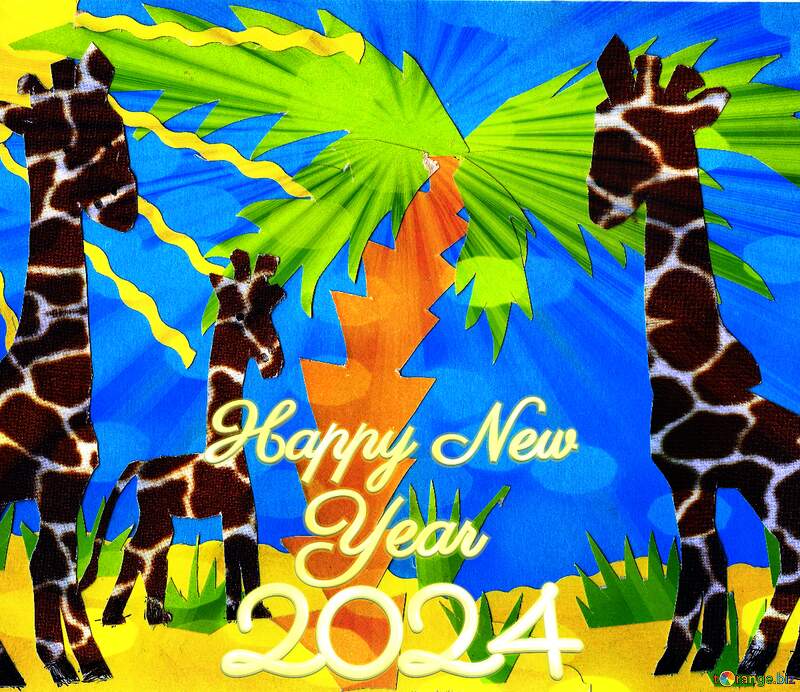 Happy New Year 2024  giraffe card №18671
