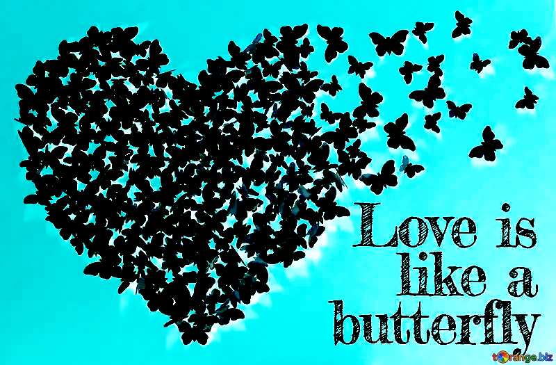 Love concept butterflies with heart №49682