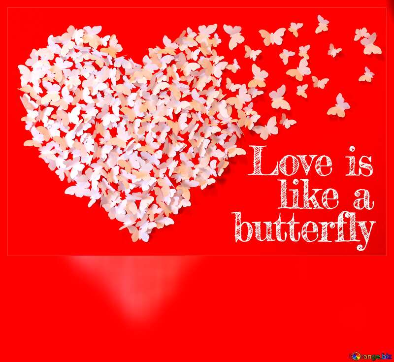  Love is like a butterfly. Blank Card Template №49682