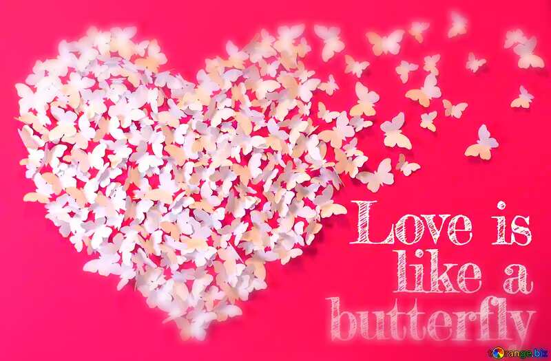  Love is like a butterfly. Valentines Day Card №49682