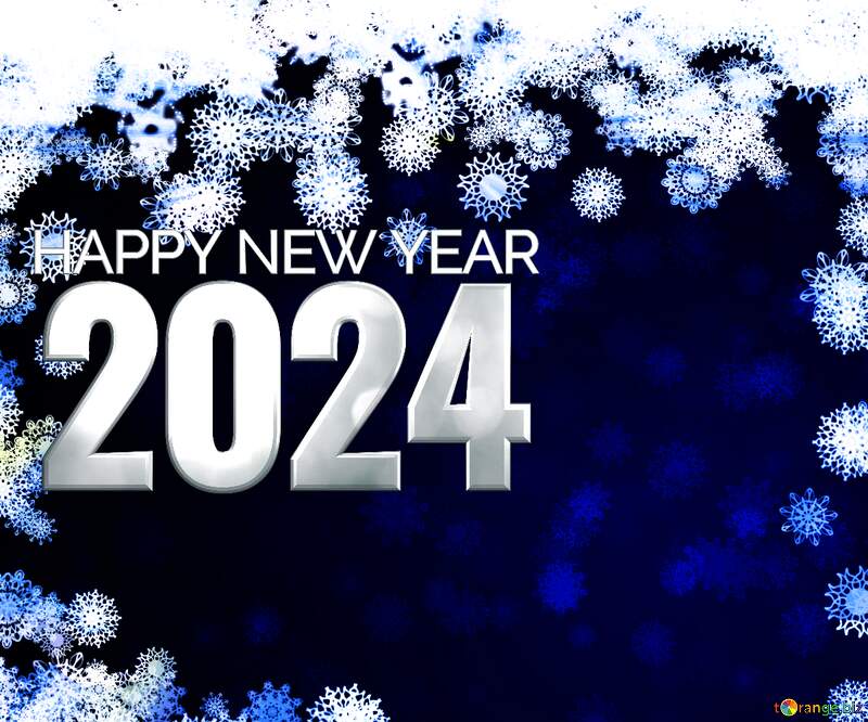 New year 2024 background card with snowflakes №40728