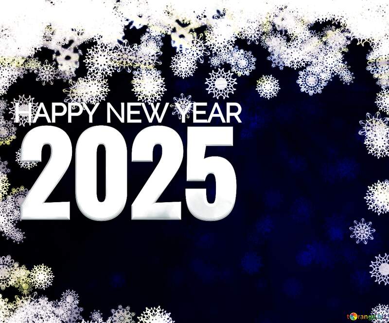 New year 2025 background card with snowflakes №40728