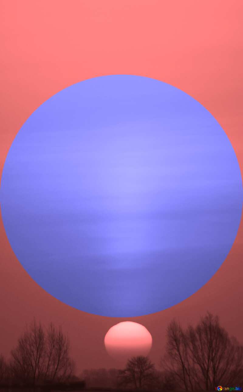  Sunset infographics blue circle frame №1340