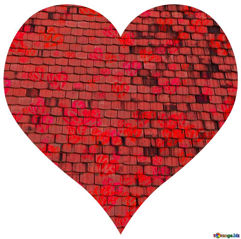 The texture of the old shingles in heart №31761