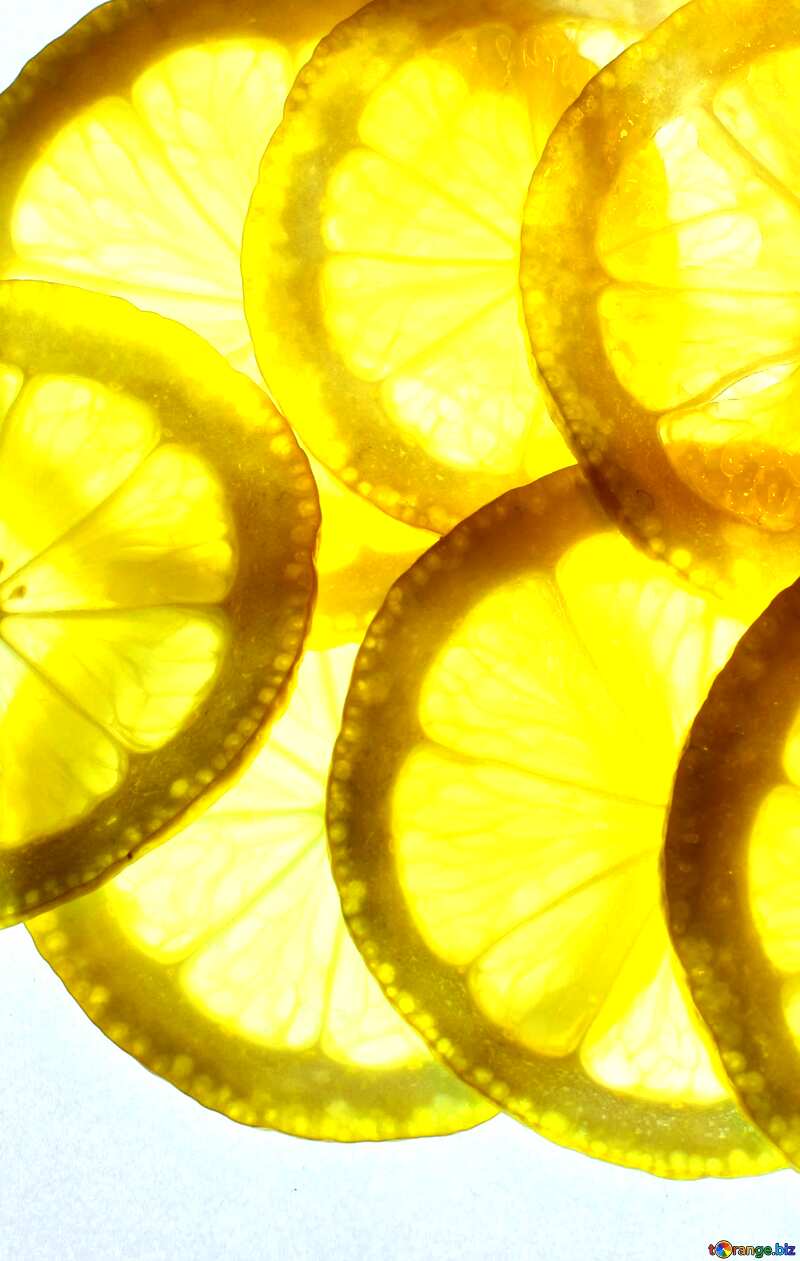 Bright colors. Thinly sliced ​​lemon. №18331