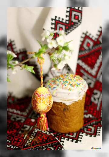 FX №180640 Ukrainian Easter traditions grey fuzzy border