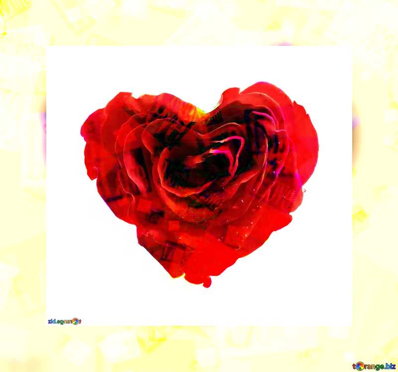  Rose heart love frame №17029