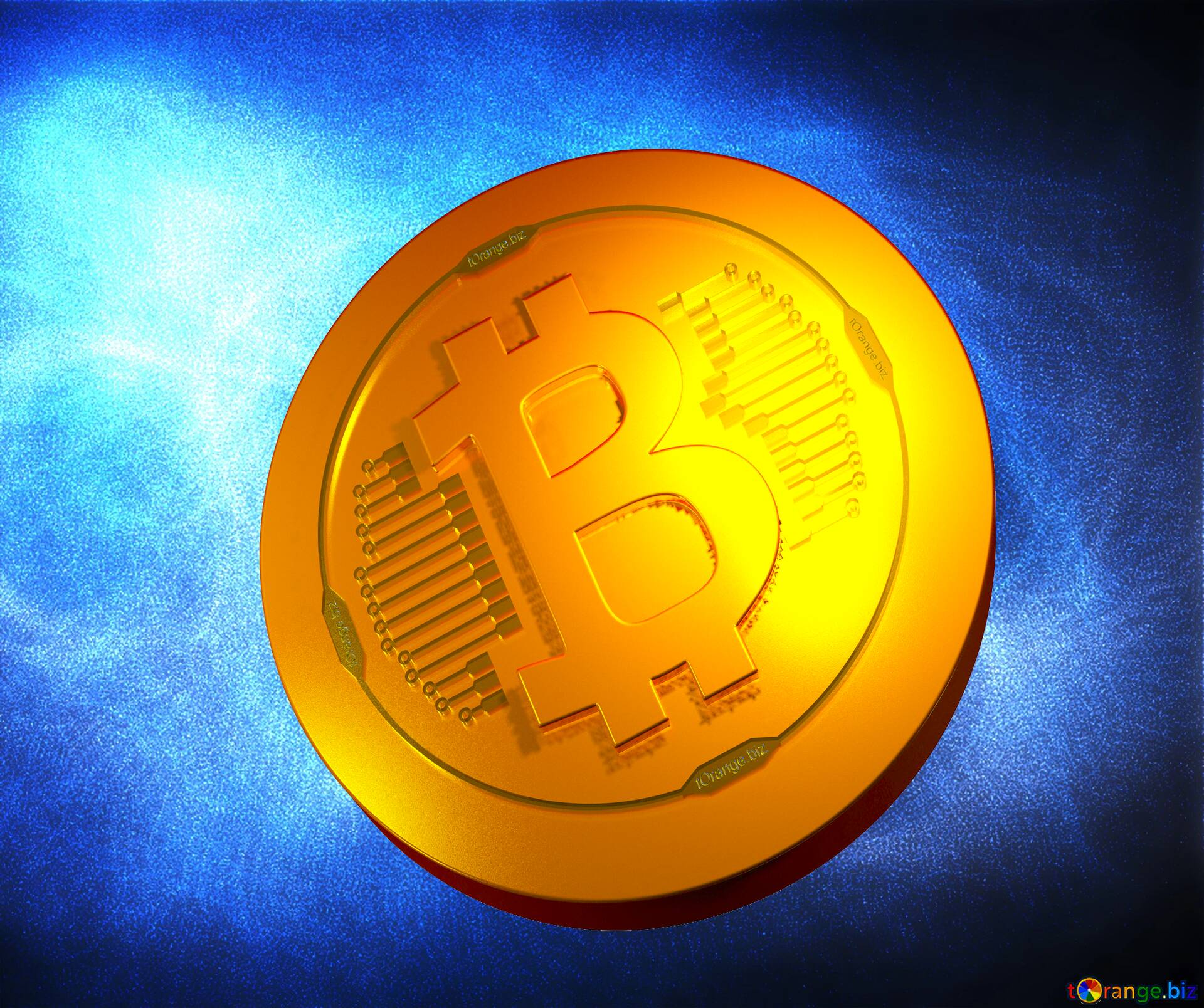 Download free picture Blue background Bitcoin gold light coin on CC-BY ...