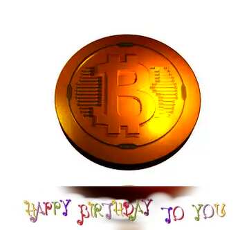 FX №181797 Bitcoin gold Happy Birthday Card Money
