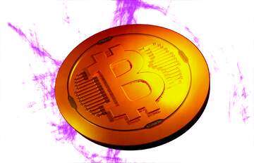 FX №181977 Bitcoin gold light coin Blue background