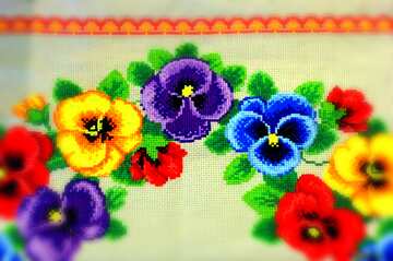 FX №181003 Embroidered flowers fabric pattern
