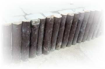 FX №181031 Decorative fence from woods logs