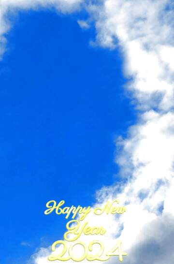 FX №181309 happy new year 2024 sky  clouds frame