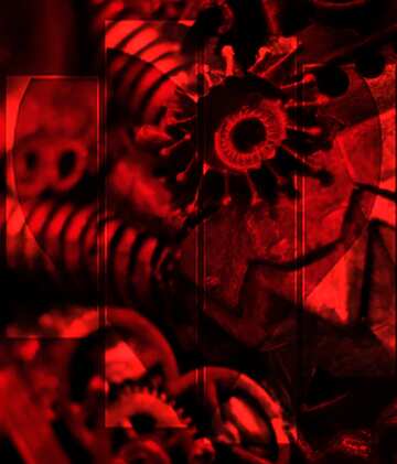 FX №181725 love steampunk red  machine background