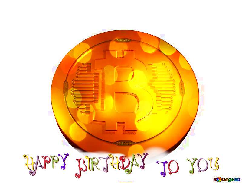Bitcoin gold Happy Birthday Card Background №51518