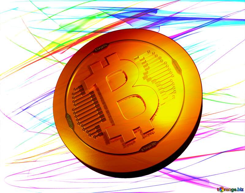 Bitcoin gold light coin Colorful background №40596