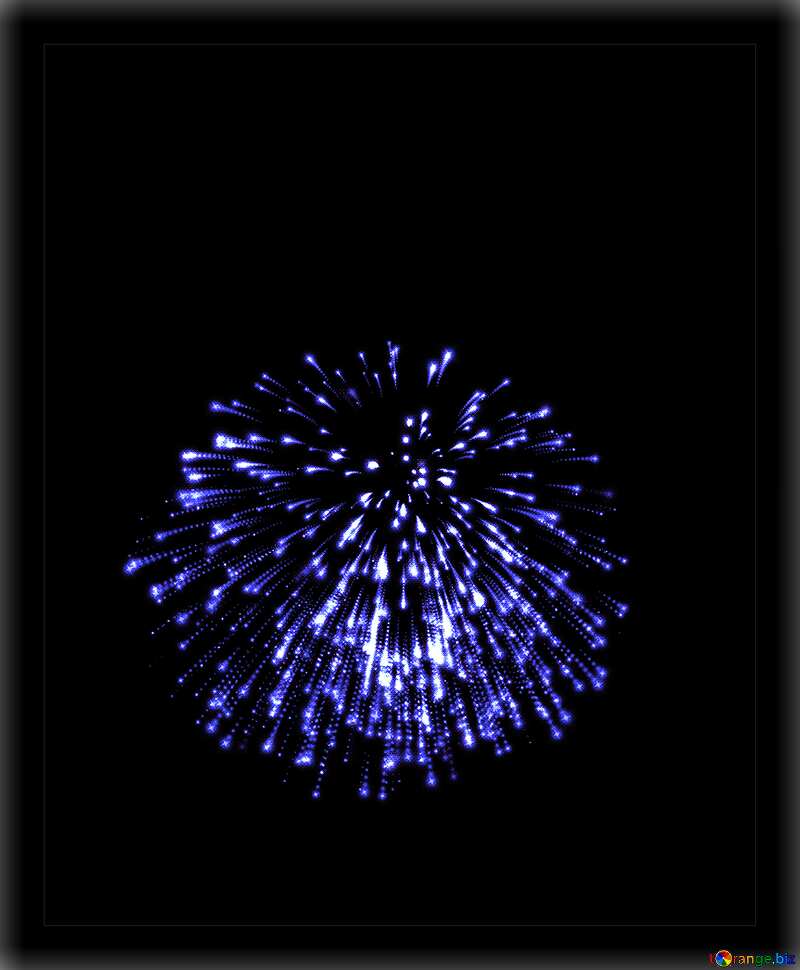 Blue Fireworks on dark background №40020