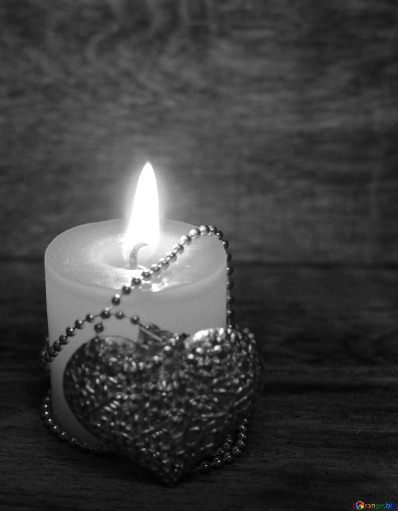 Candle heart black and whie №49224