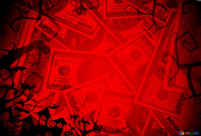 Halloween dollars red background №40594