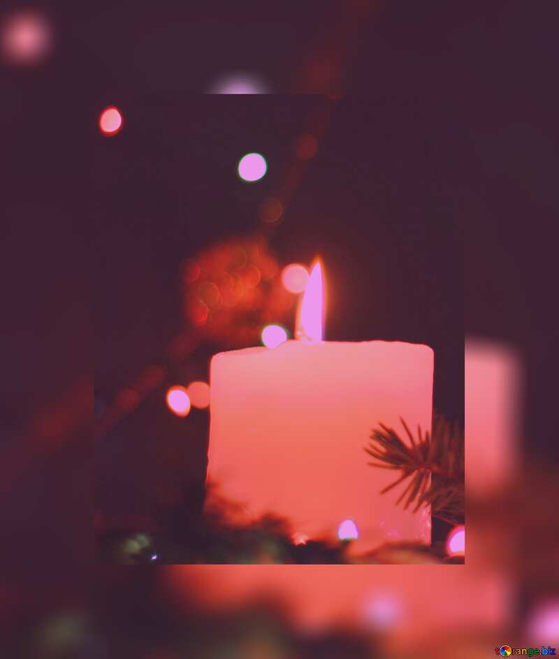  Christmas candle fuzzy frame №17934