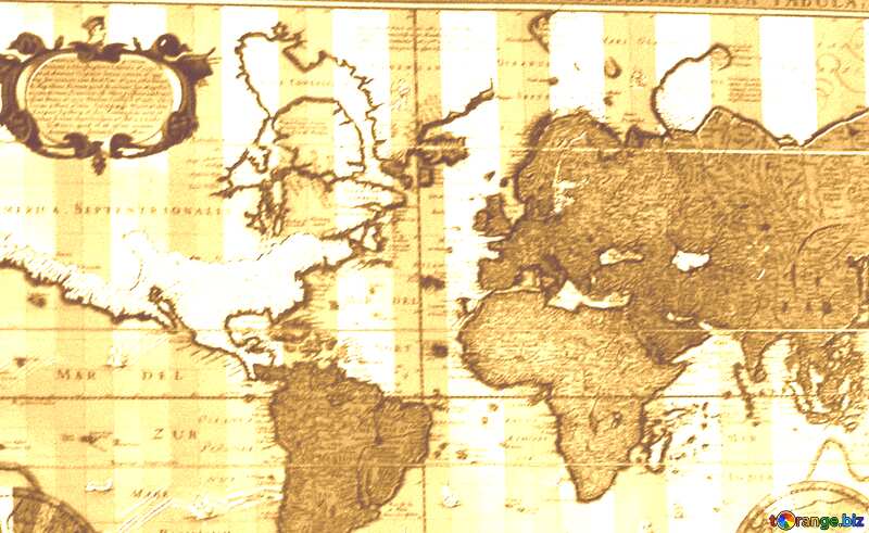 Ancient map of the world sepia №20742