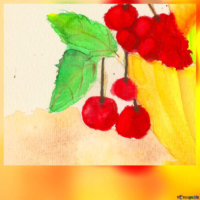 Drawing watercolor berry motivations card №49238